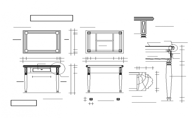 650x400 Wooden Table All Detail In Dwg - Wooden Table Drawing