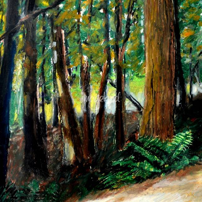 650x649 Stunning Oil Pastel Drawings And Illustrations For Sale On Fine - Woodland Drawing