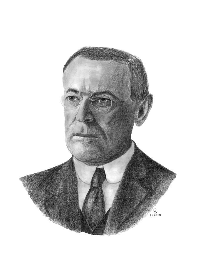 674x900 president woodrow wilson drawing - Woodrow Wilson Drawing