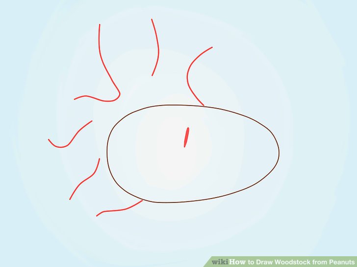 728x546 how to draw woodstock from peanuts steps - Woodstock Drawing