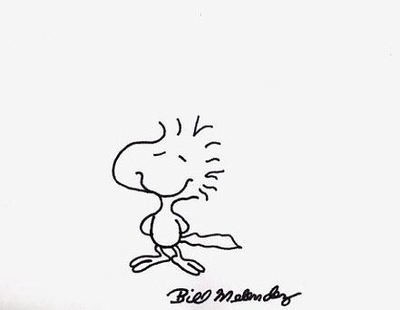 400x310 original bill melendez peanuts drawing sketch woodstock schulz - Woodstock Drawing