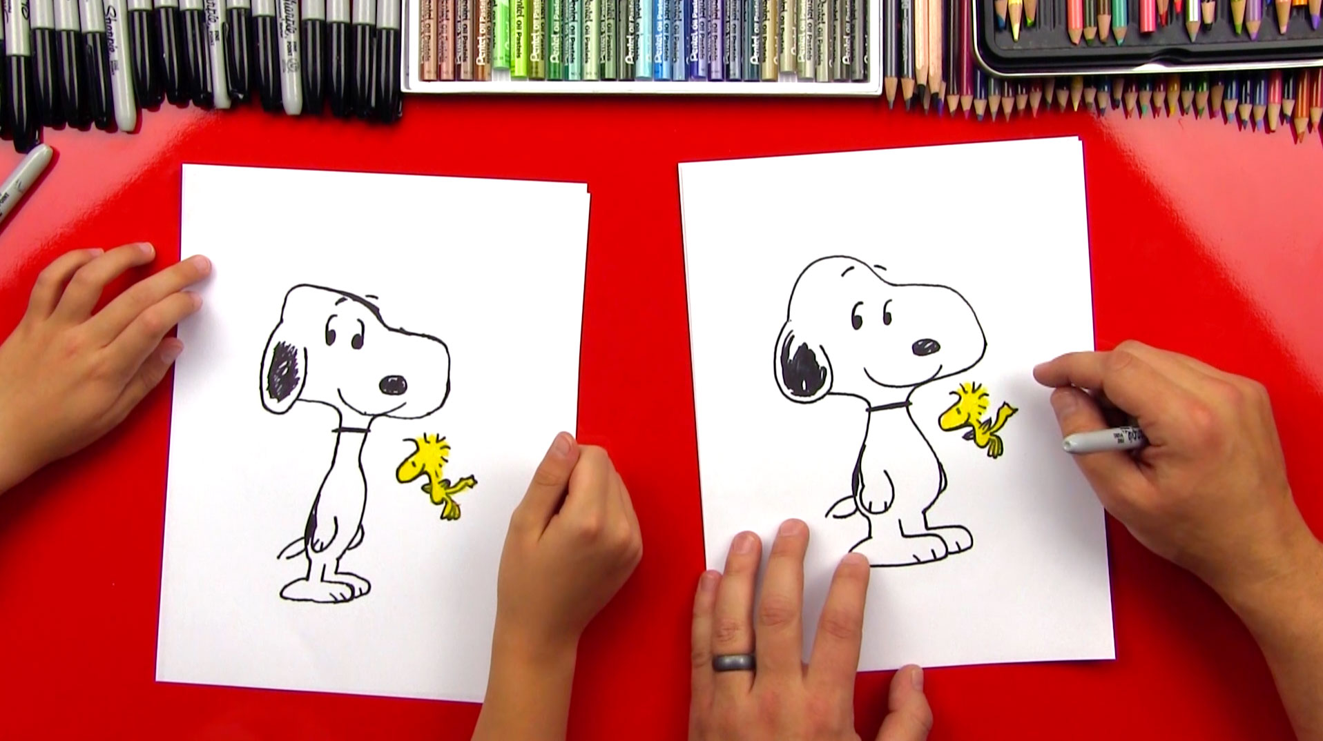 1916x1074 How To Draw Snoopy And Woodstock - Woodstock Drawing