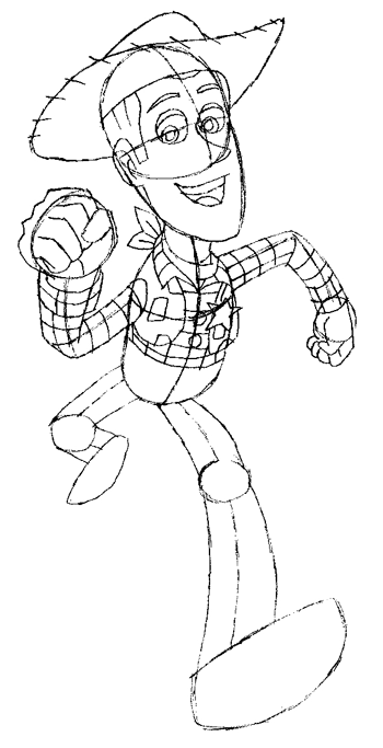 350x683 how to draw woody from toy story and with step - Woody Drawing