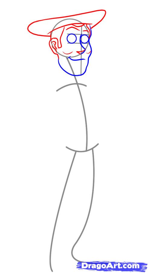 490x900 how to draw woody, step - Woody Drawing