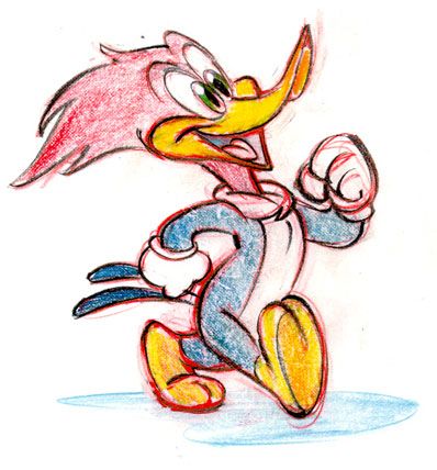 398x428 woody woodpecker new - Woody Woodpecker Drawing