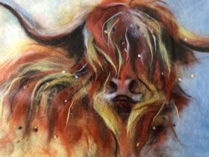 300x225 highland cow - Wool Drawing