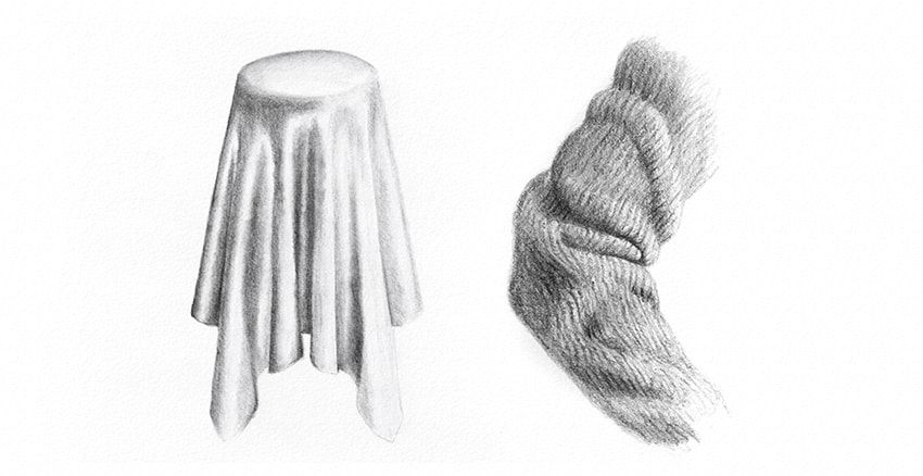 850x438 how to draw fabric silk and wool pencil drawing sketching - Wool Drawing