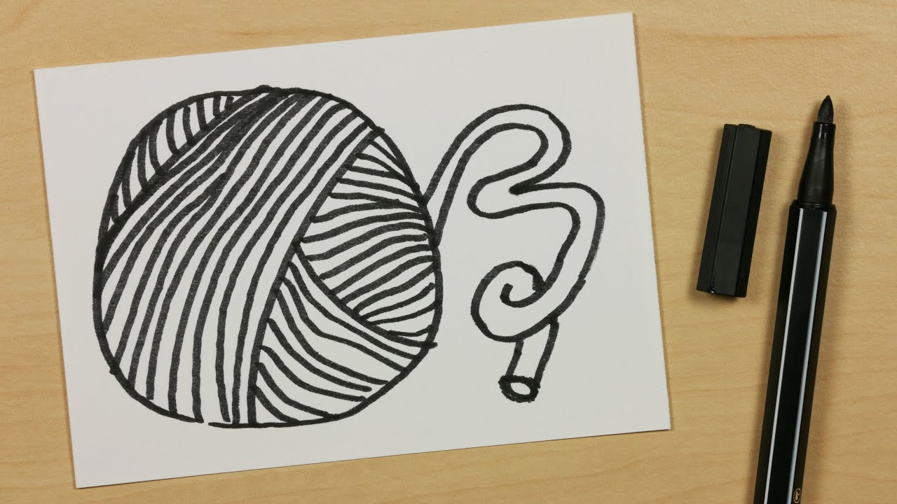 1280x720 how to draw a wool or yarn - Wool Drawing