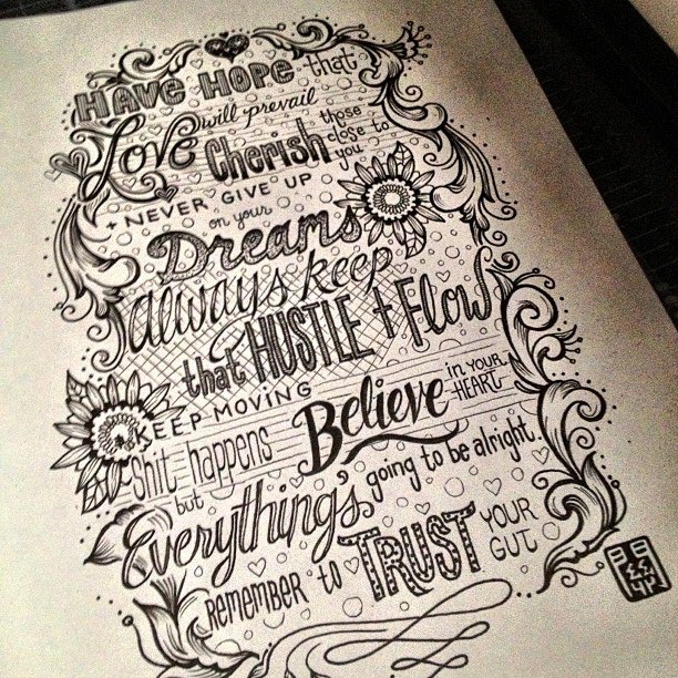 612x612 graphic word art hand drawing - Word Art Drawing