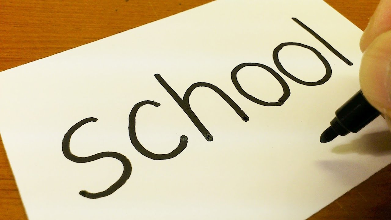 1280x720 How To Turn Words School Into A Cartoon For Kids - Word Drawings