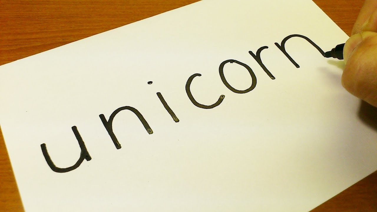 1280x720 How To Turn Words Unicorn Into A Cartoon For Kids - Word Drawings