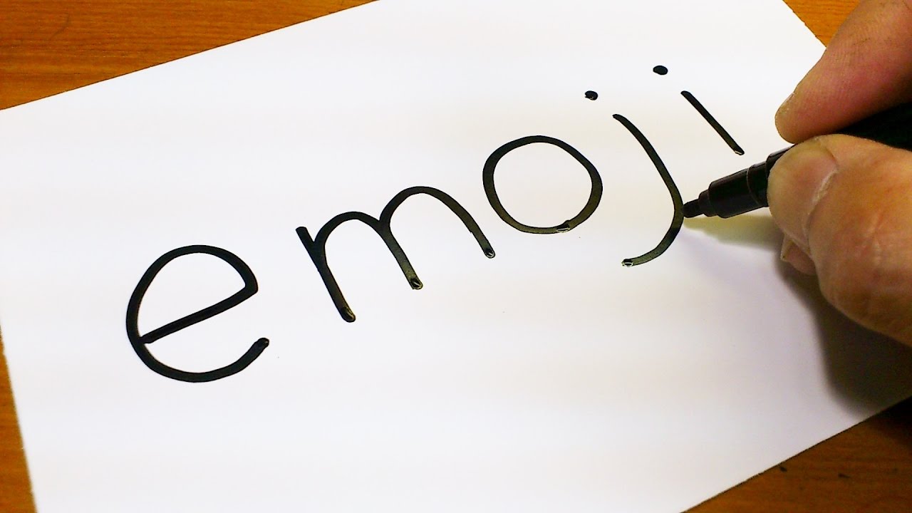 1280x720 Very Easy ! How To Turn Words Emoji Into A Cartoon For Kids - Word Drawings