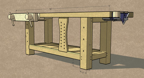 485x262 revised workbench drawing, plus more on sketchup popular - Workbench Drawings