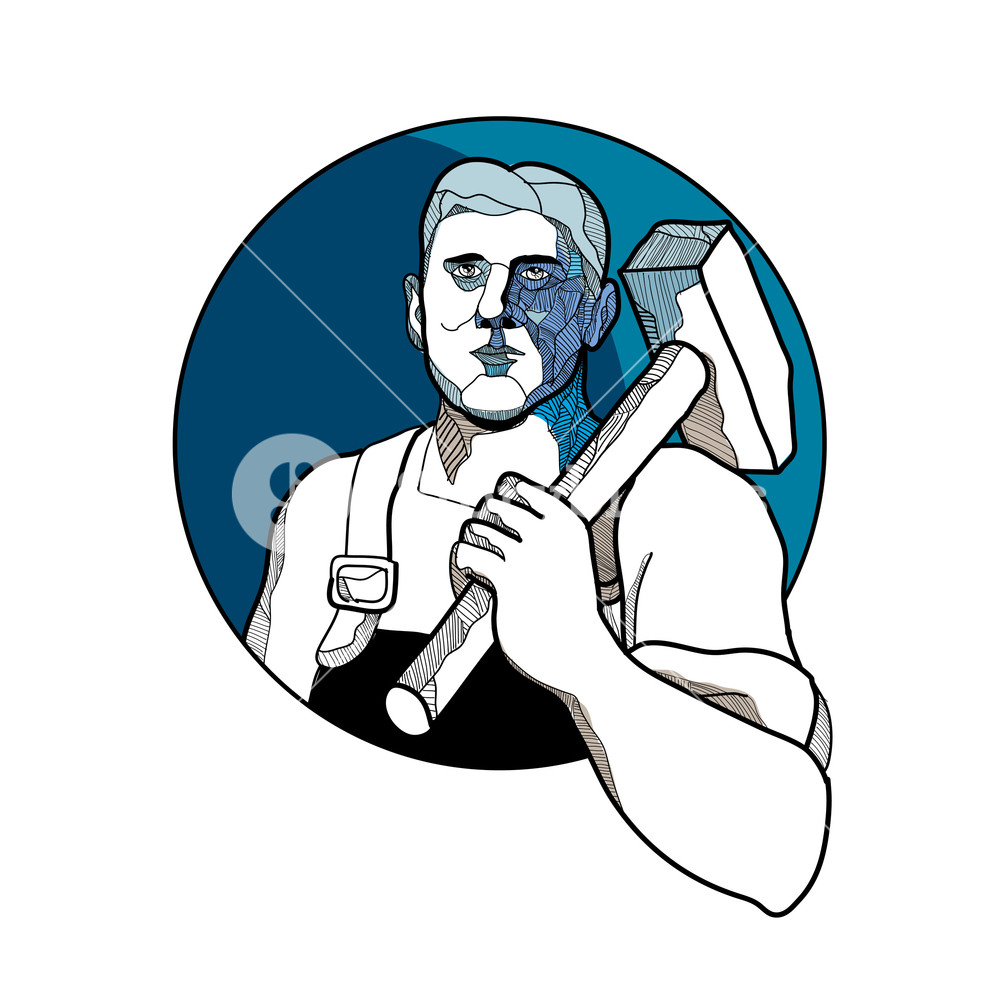 1000x1000 drawing sketch style illustration of a trade unionist, factory - Worker Drawing