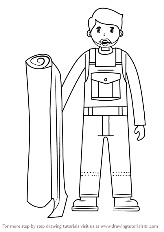 567x800 learn how to draw a worker - Worker Drawing