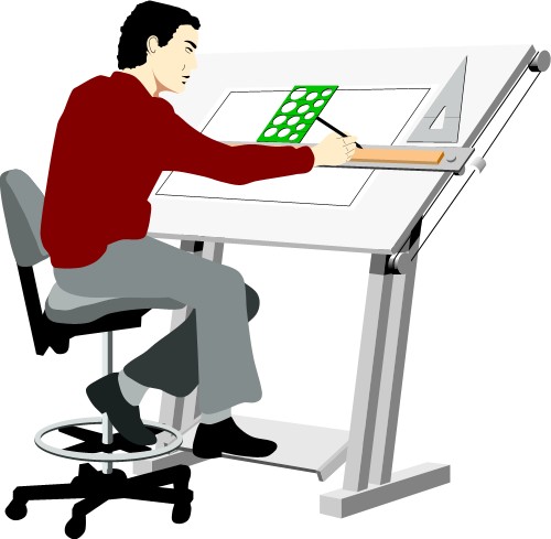 500x489 man working - Working People Drawing