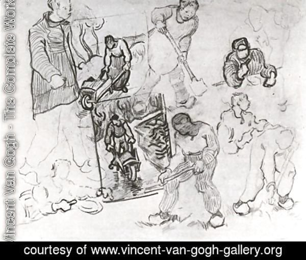 600x510 vincent van gogh - Working People Drawing