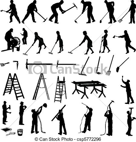 450x470 working people and tools - Working People Drawing