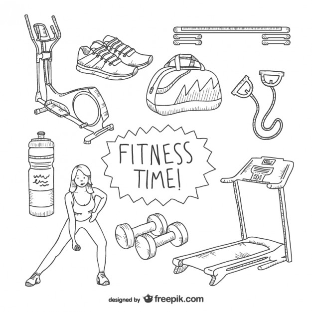 626x626 fitness time drawings pack vector free download - Workout Drawings