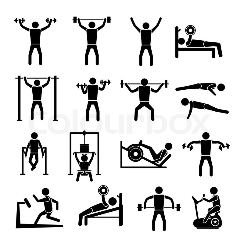 800x800 workout sport and fitness gym training stock vector colourbox - Workout Drawings