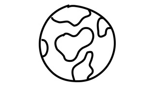 320x180 World Map Line Drawing Illustration Animation With Transparent - World Drawing