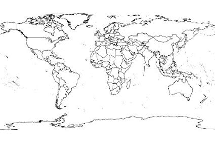 425x300 Conversationprints Blank World Map Sketch Glossy - World Drawing Map