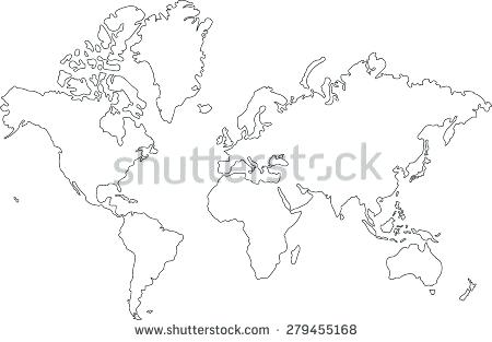 450x313 World Political Map Black - World Drawing Map