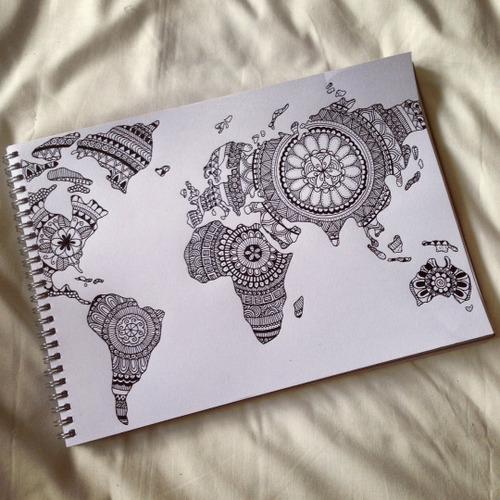 500x500 World Map Drawing Tumblr Uploaded - World Drawing Tumblr