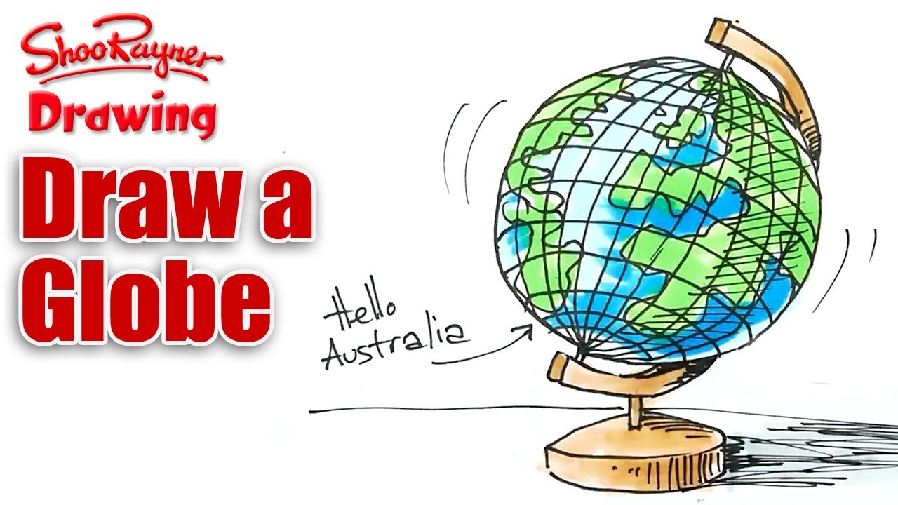 1280x720 How To Draw A Globe Real Easy - World Globe Drawing