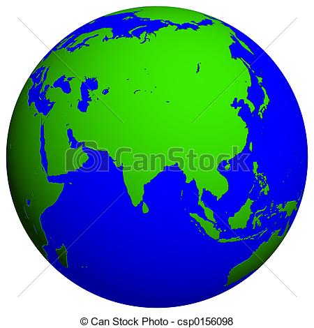 450x470 Earth Globe Asia - World Globe Drawing