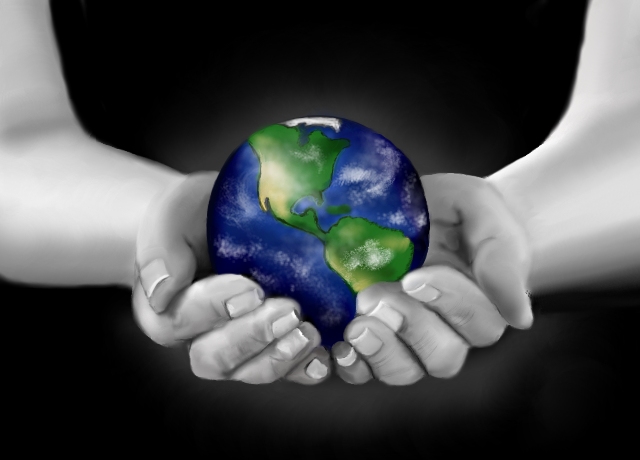 640x460 The World Is In Your Hands - World In Hands Drawing