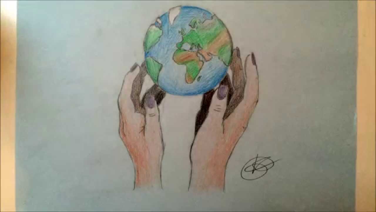 World In Hands Drawing At Paintingvalley Com Explore Collection Of World In Hands Drawing