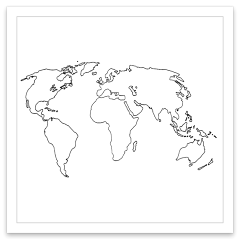 480x478 World Map Temporary Tattoo Inked - World Map Drawing