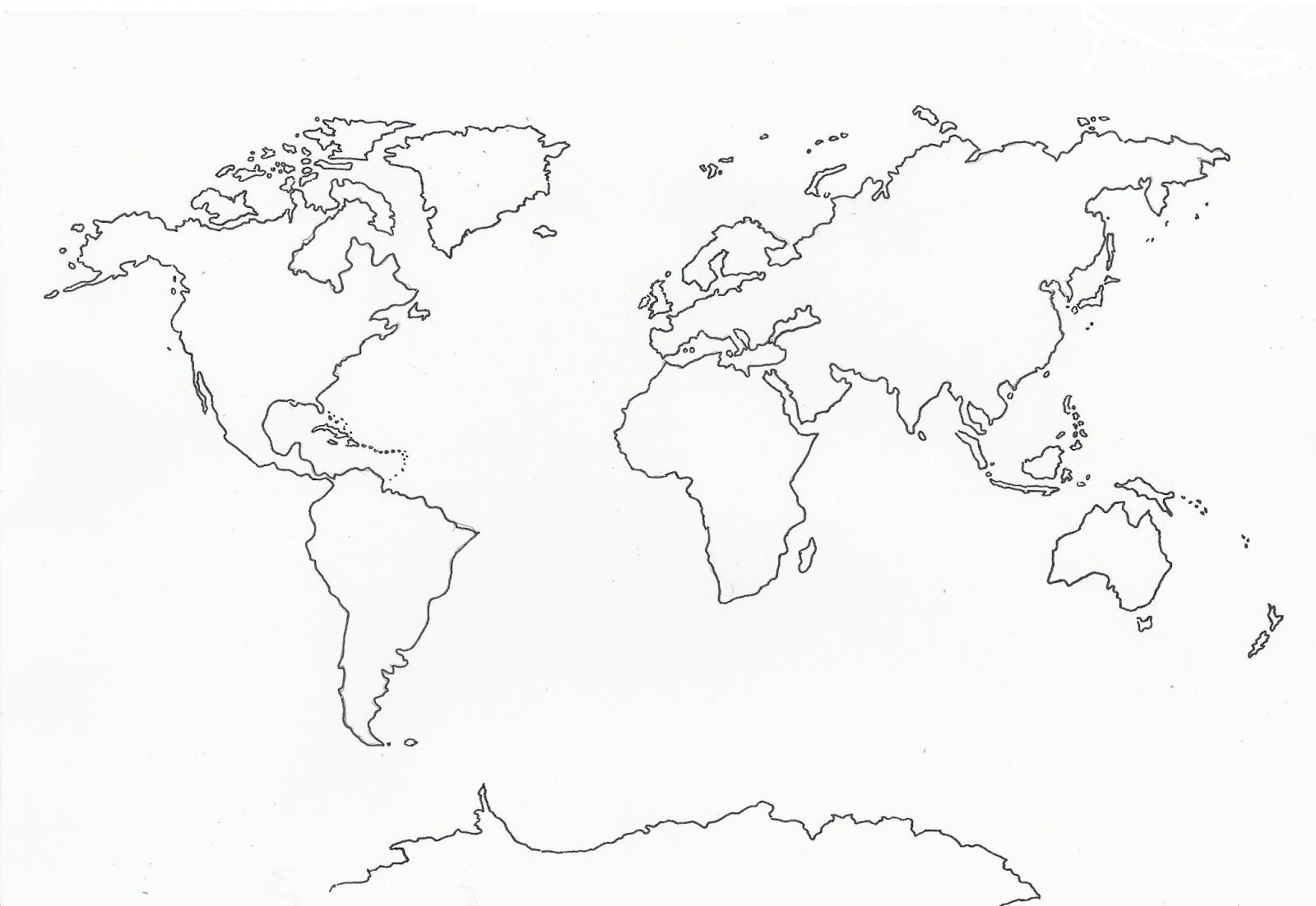 Контуры континентов мира