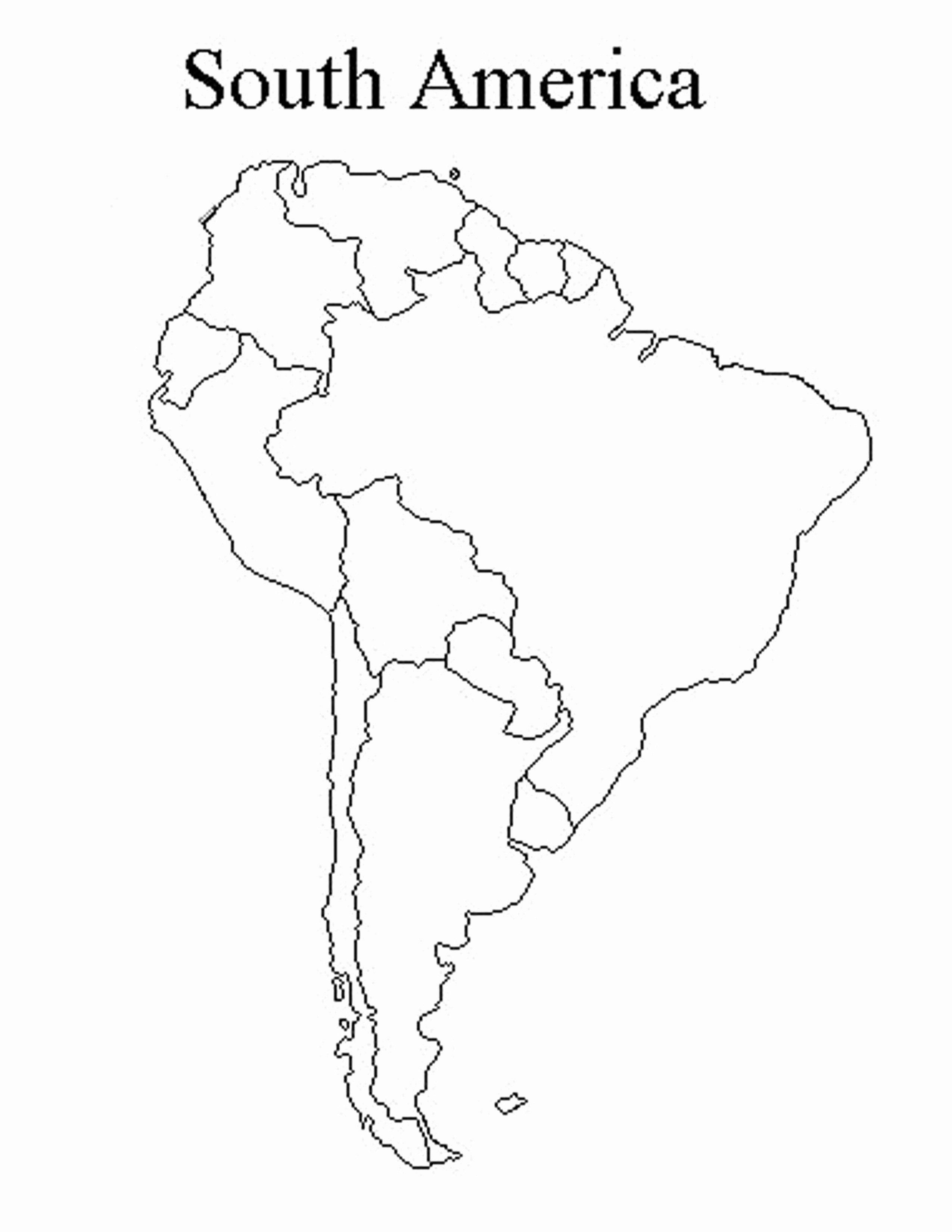 2550x3300 South America Map Drawing Outline Clipart World Maps - World Map For Drawing