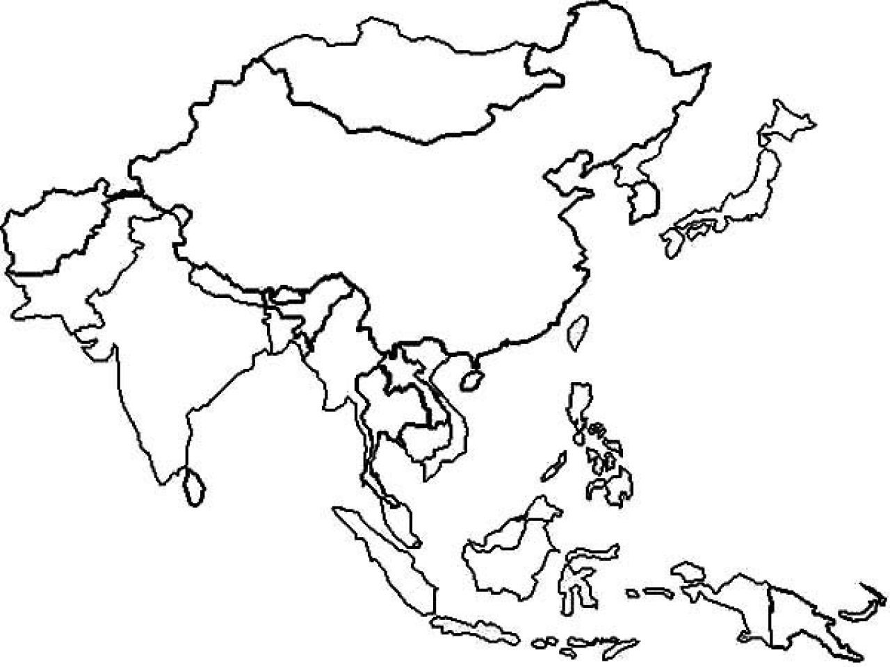 1280x960 World Map Asia Drawing - World Map For Drawing