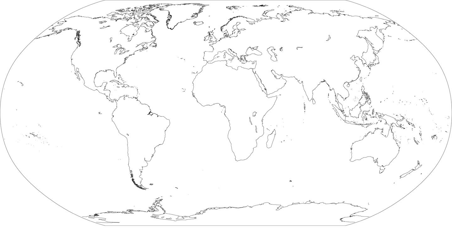 World Map Line Drawing at PaintingValley.com | Explore collection of ...