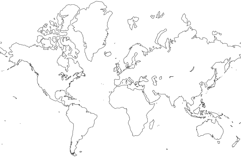 768x502 World Map Line Drawing Pdf New Sketch Bit Co At X - World Map Line Drawing