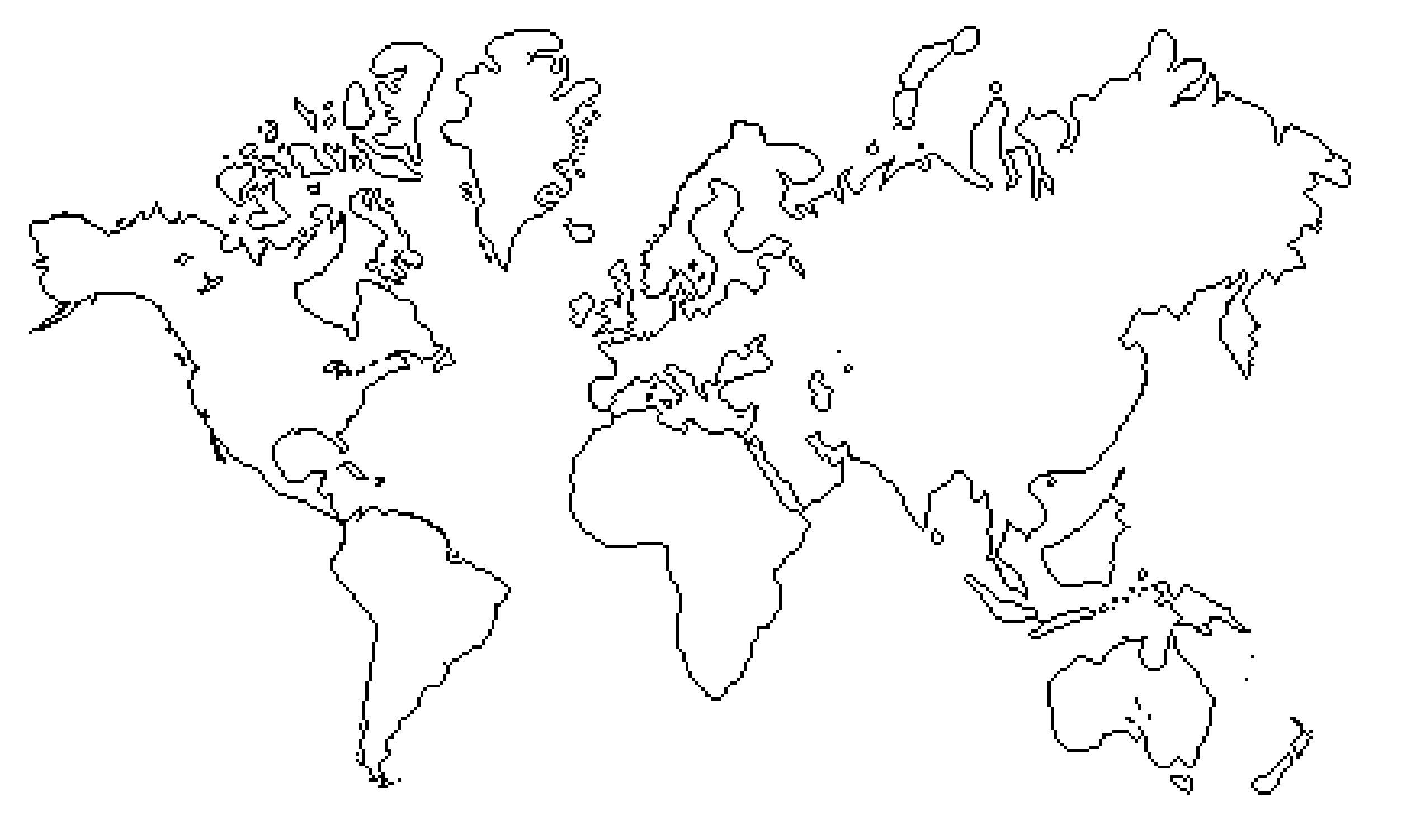 World Map Line Drawing 36 