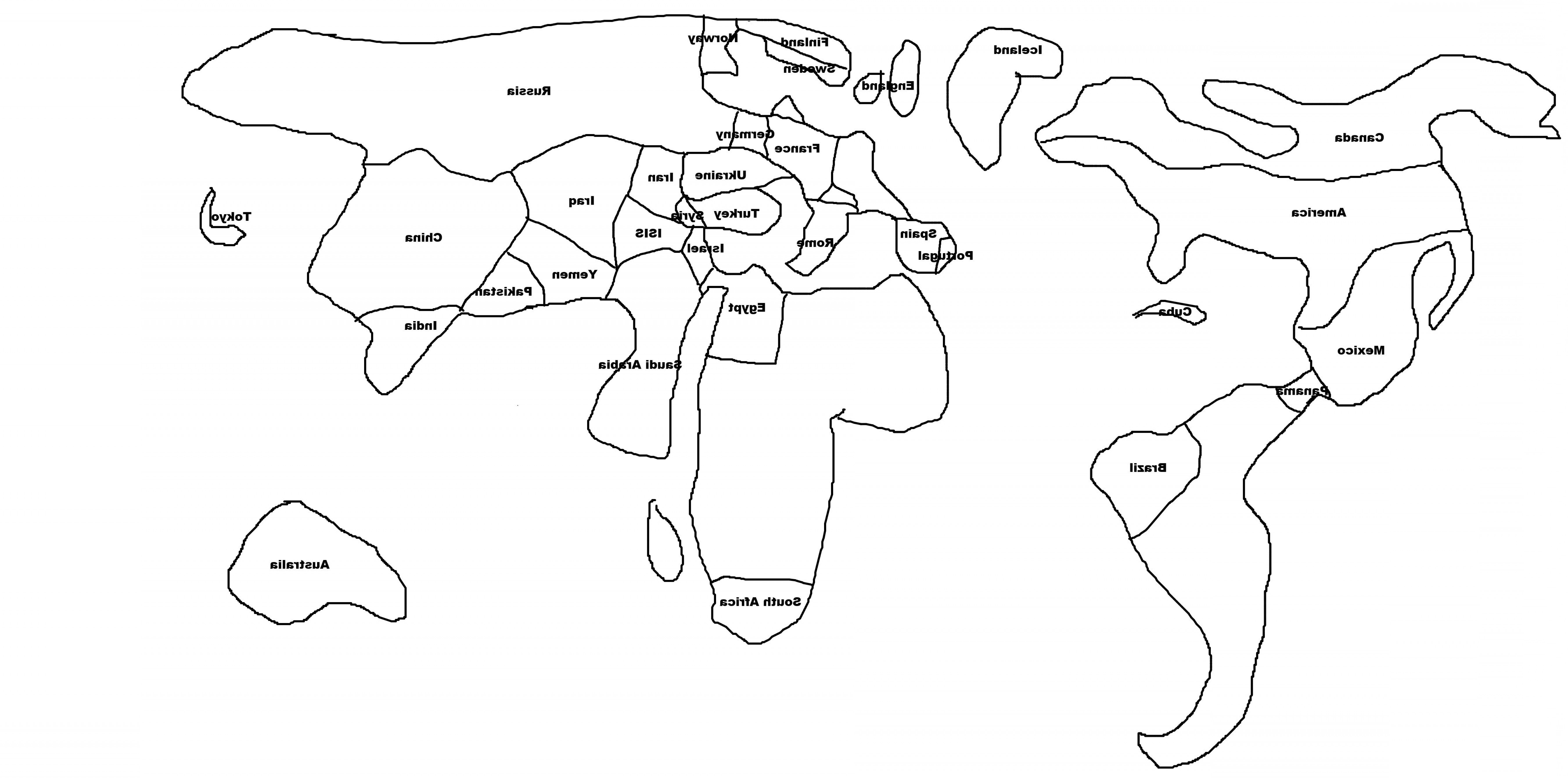 Line Drawing Of World Map