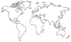 World Map Line Drawing at PaintingValley.com | Explore collection of ...