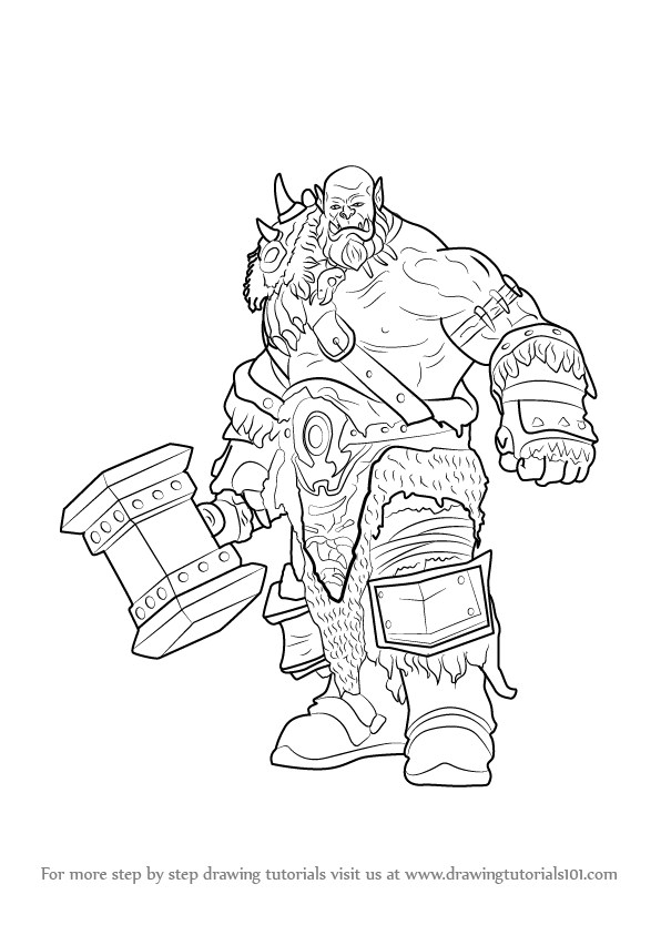 596x843 learn how to draw durotan from warcraft - World Of Warcraft Drawings