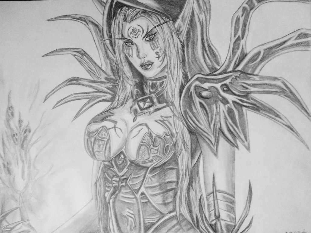 1032x774 world of warcraft warlock drawing wallpaper funny - World Of Warcraft Drawings