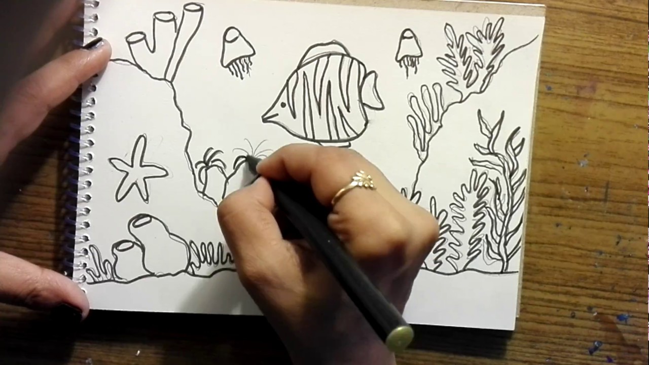 1280x720 How To Draw Underwater World Easy For Kids - World Under Sea Drawing