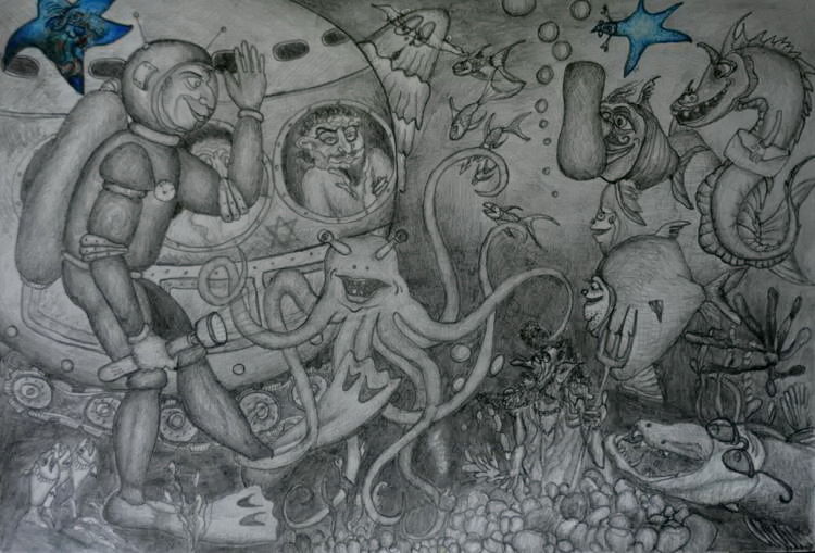 750x509 Undersea World Drawing - World Under Sea Drawing
