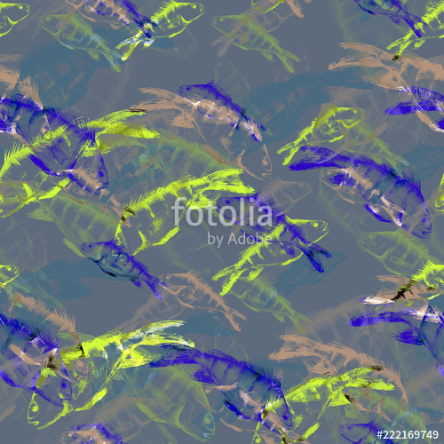 500x500 a flock of fish perch drawing made - World Under Sea Drawing