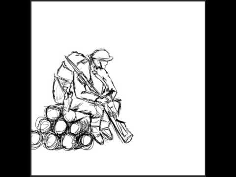 480x360 World War Soldier Sketch - World War 1 Drawings