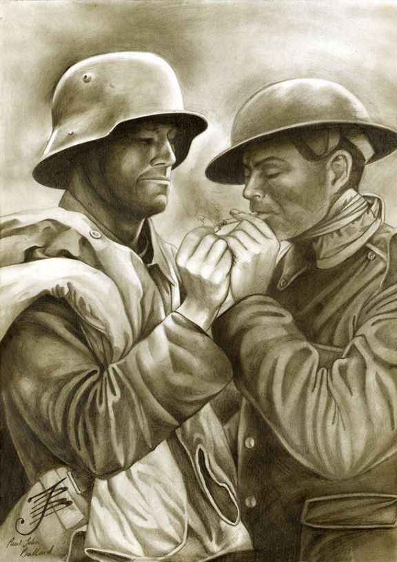 576x814 prisoner getting a light, drawing of great war world war i - World War 1 Drawings