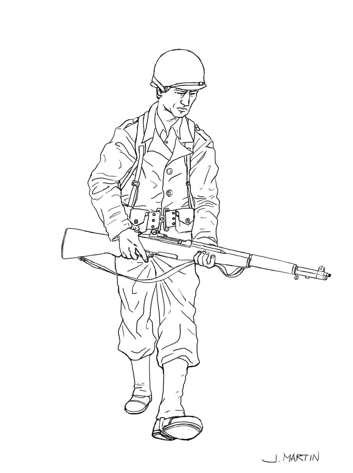 World War 2 Soldier Drawing at PaintingValley.com | Explore collection ...