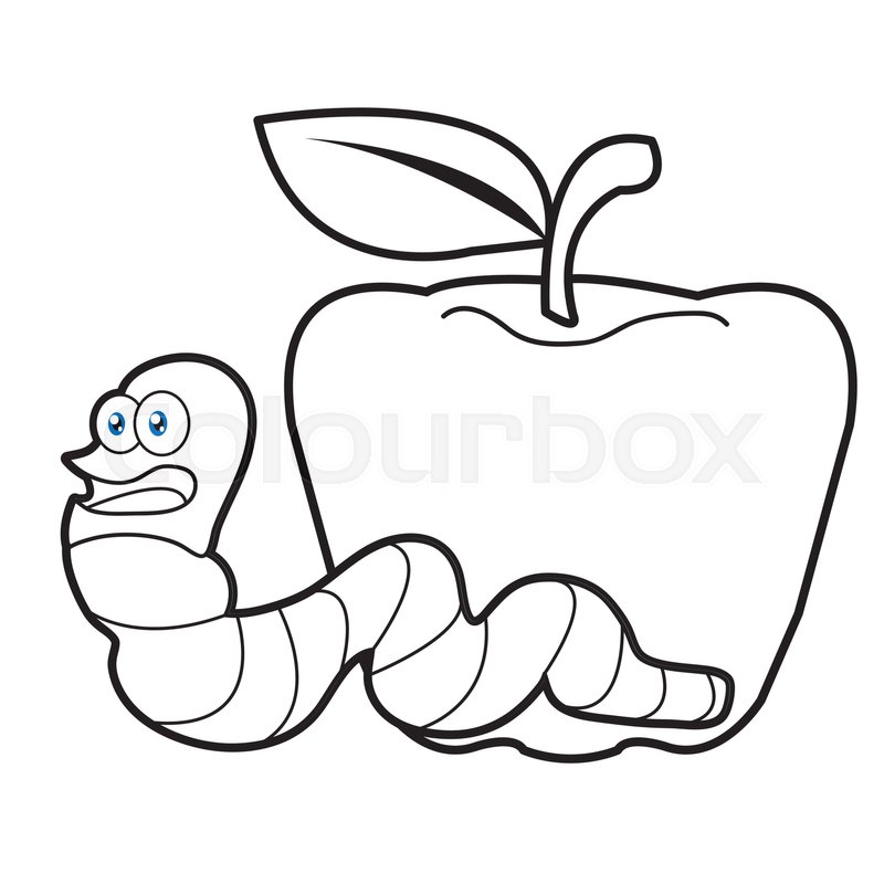 800x800 image of larva worm cartoon coloring stock vector colourbox - Worm Cartoon Drawing
